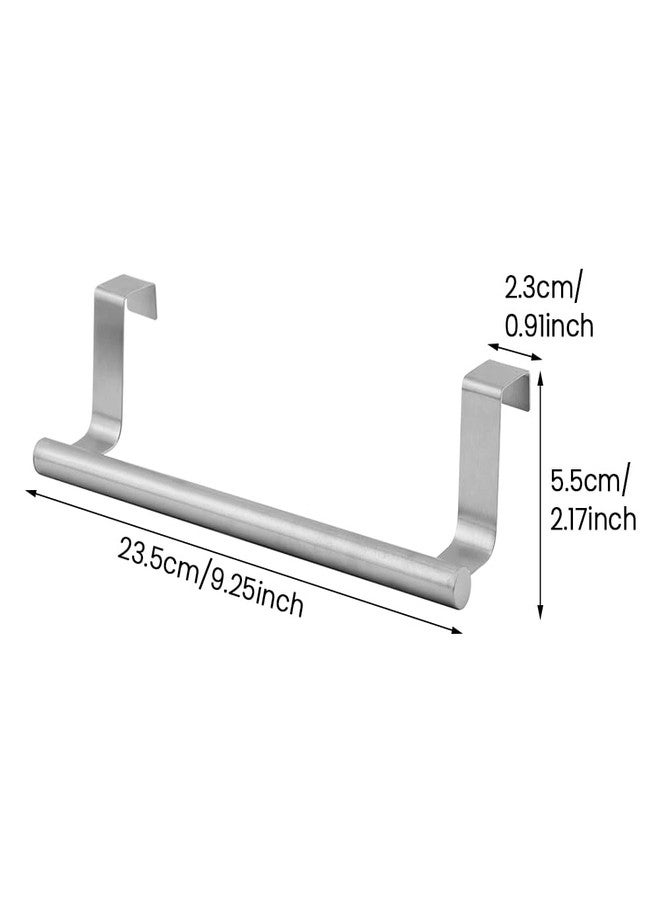 Herxsin Kitchen Towel Holder, 2 Pack Over The Cabinet Door Towel Bar, Stainless Steel Kitchen Towels Rack Scratchproof, Space-Saving Towels Hanger(Color:Silver) - Image 2