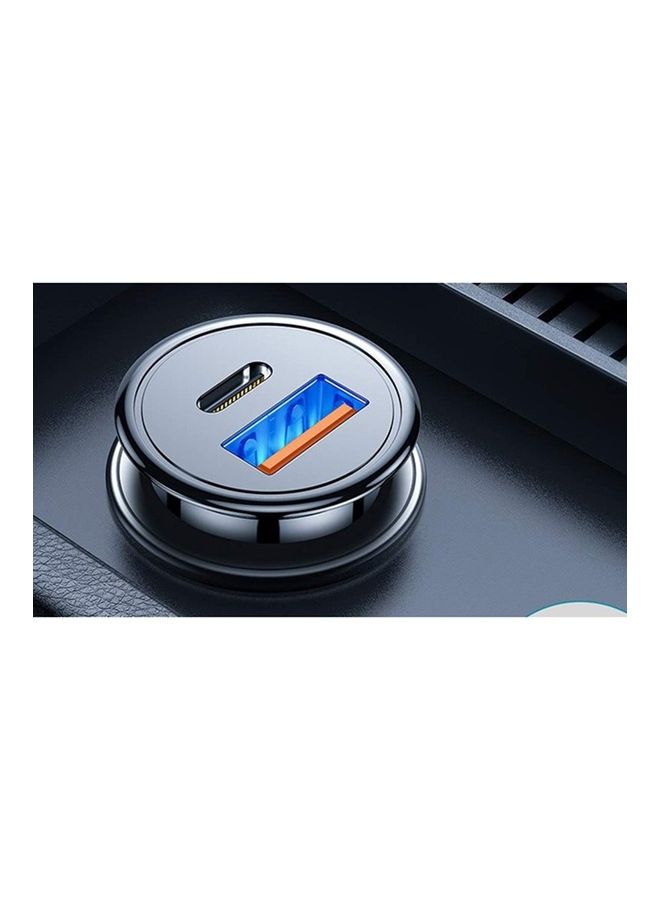 OFFBEAT Duo 65W QC 3.0 Plus PD 20W USB A And Type C Super Fast Car Charger Compatible With iPhone, Samsung, Macbook, Laptops, Tablets White - Image 2