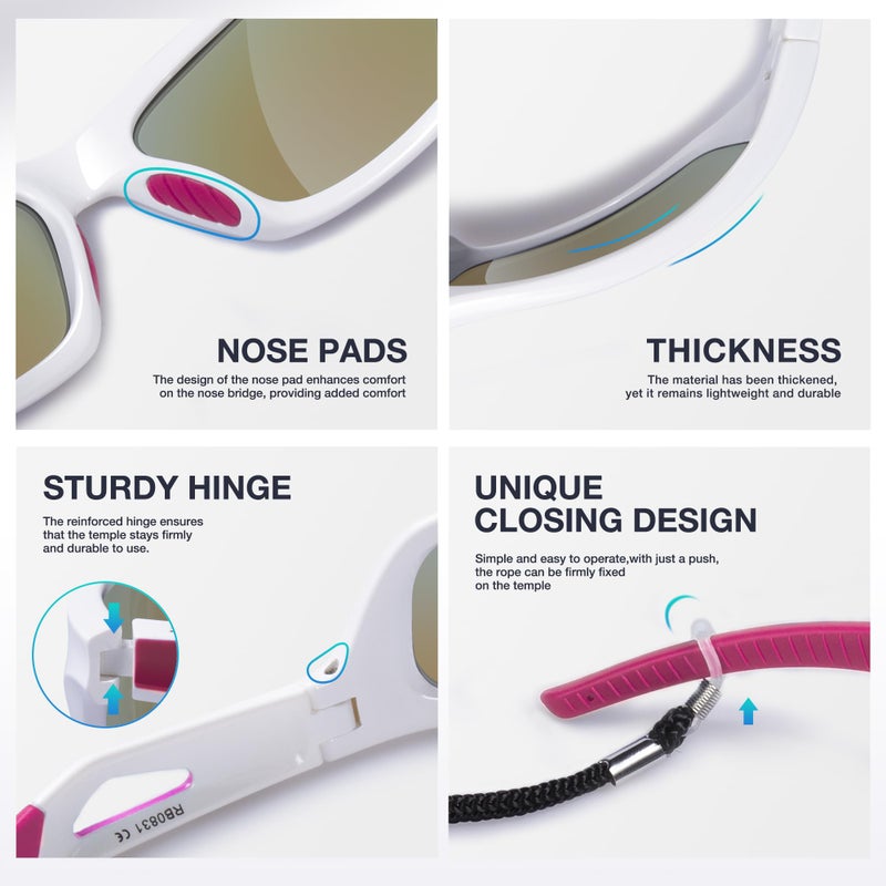 RIVBOS Polarized Sports Sunglasses Driving Sunglasses Shades for Men Women Tr90 Frame for Cycling Fishing Running RB831 - Image 4