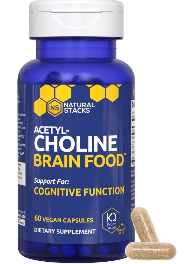 ناتشورال ستاكس مجموعة طبيعية: غذاء الدماغ بالأستيل كولين - مكمل غذائي طبيعي للدماغ - إمداد لمدة 30 يومًا - يعزز الوظائف الإدراكية - يوفر صفاء ذهنيًا أفضل - يساعد في التخلص من ضبابية الدماغ - Image 2
