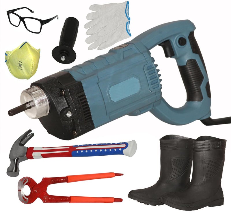 Digital Craft Digital Craft Handheld Concrete Vibrator Electric Vibrating Tool Without SHAFT ROD for Various Concrete Construction Vibrator Machine 2000WClaw Hammer 250Gms8Inch Pincer Plier  - Image 1