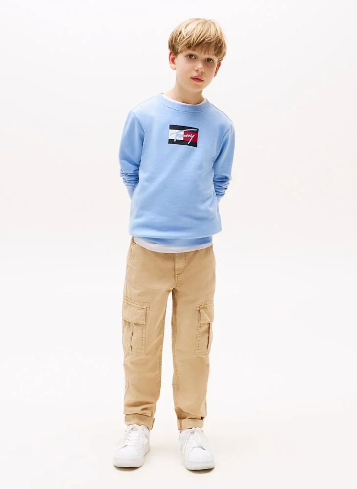 TOMMY HILFIGER Kids Script Flag Sweatshirt