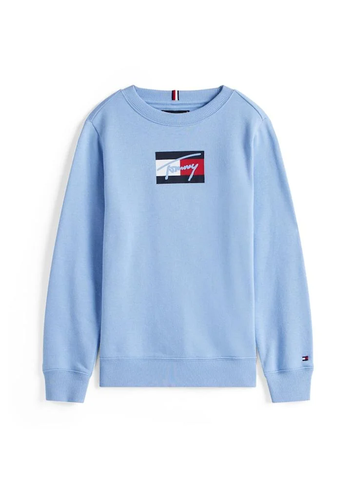 TOMMY HILFIGER Kids Script Flag Sweatshirt