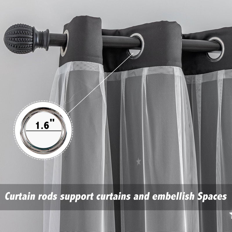indistar Star Cutout Kids Window Blackout Curtains for Girl Bedroom Window Room Darkening Curtains & Drapes Baby Nursery Curtains (2 Panel,52Wx63L inch,Black) - Image 4