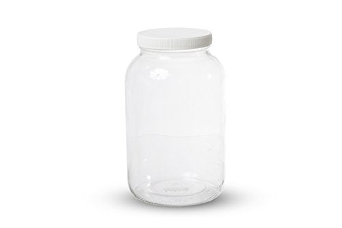 kitchentoolz 1 Gallon Glass Wide Mouth Kombucha Brewing Mason Jar - Home Brewing and Fermenting Kit with Cotton Cloth Filter, Rubber Band and Plastic Lid (1 Jar) - Image 5
