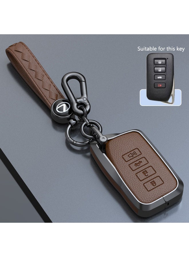 LEXUS High end car key protection cover suitable for Lexus ES200 ES300H RX300 RX350HNX260570270 genuine cowhide and zinc alloy car key shell case - Image 1