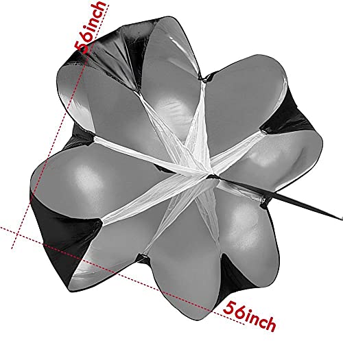 KEYPOWER Running Speed Training 56" Parachute with Adjustable Strap Speed Chute Resistance Running Parachute for Adults - Image 2