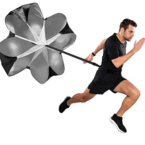 KEYPOWER Running Speed Training 56" Parachute with Adjustable Strap Speed Chute Resistance Running Parachute for Adults - Image 1