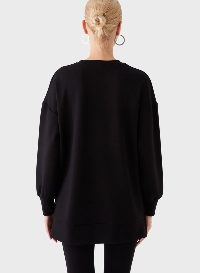LC WAIKIKI Crew Neck Oversized Tunic