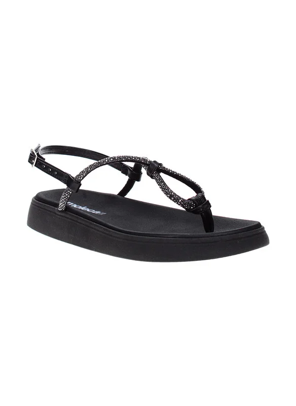 موليكا Moleca Ladies Flat Sandals Black | Made In Brazil