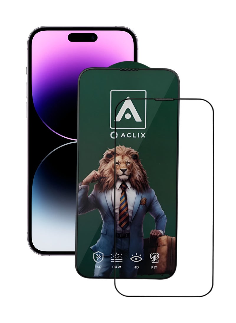 ACLIX Antistatic ESD Dustproof Premium Quality High Definition Tempered Glass Screen Protector Designed For  iPhone 14 Pro - Image 1
