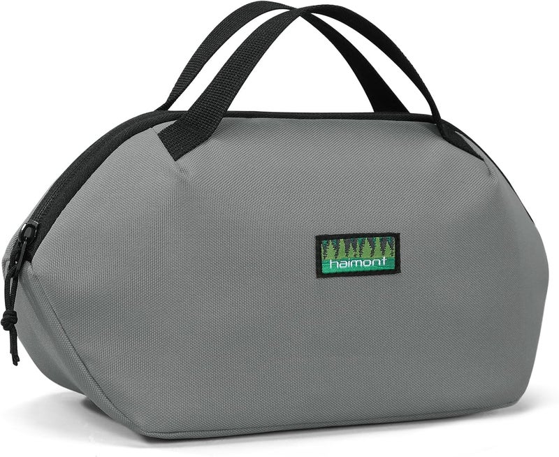 Haimont Freezable Small Cooler Bag Lunch Coolers, Mini Reuse Snack Freezer Bags for Office Airplane, Foldable Insulated Bag to-Go Food Containers with Zip Closure, Gray - Image 1