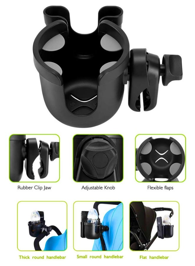 Chase Up Stroller Cup Holder with Phone Holder, Bike Cup Holder, Universal Cup Holder for Uppababy Nuna Doona Strollers, 2-in-1 Cup Phone Holder for Stroller, Bike, Wheelchair, Walker, Scooter - Image 4