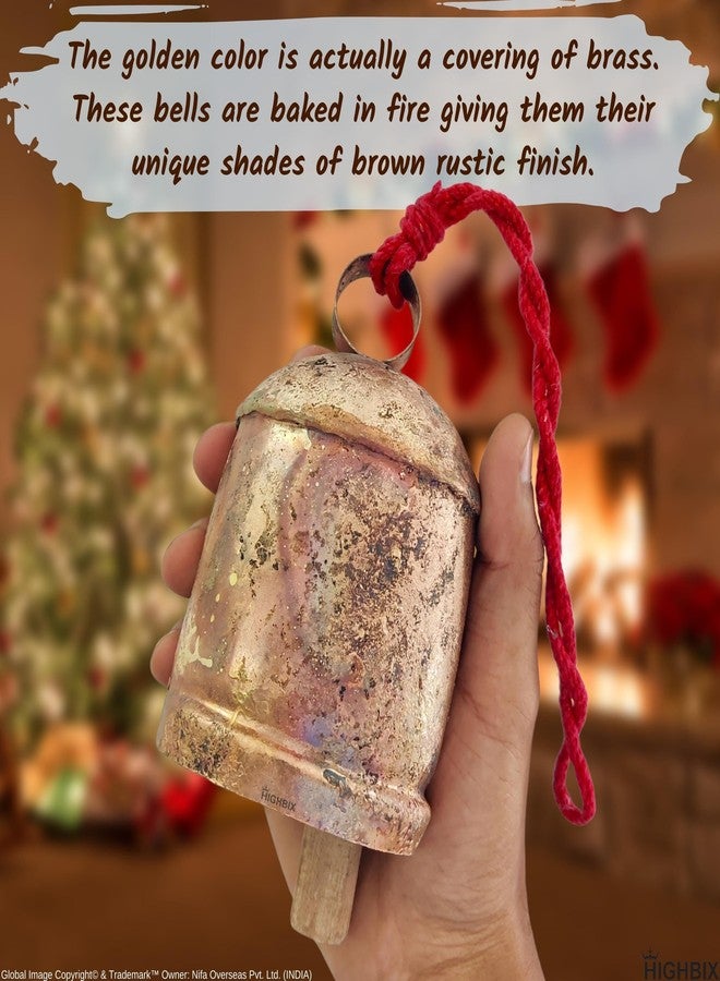 HIGHBIX Shabby Chic Country Rustic Harmony Cow Bells Vintage Handmade Rustic Lucky Christmas Tree Hanging Ornaments and Farmhouse Decor (4) - Image 5