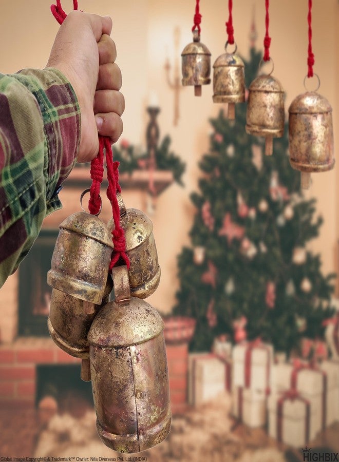 HIGHBIX Shabby Chic Country Rustic Harmony Cow Bells Vintage Handmade Rustic Lucky Christmas Tree Hanging Ornaments and Farmhouse Decor (4) - Image 3