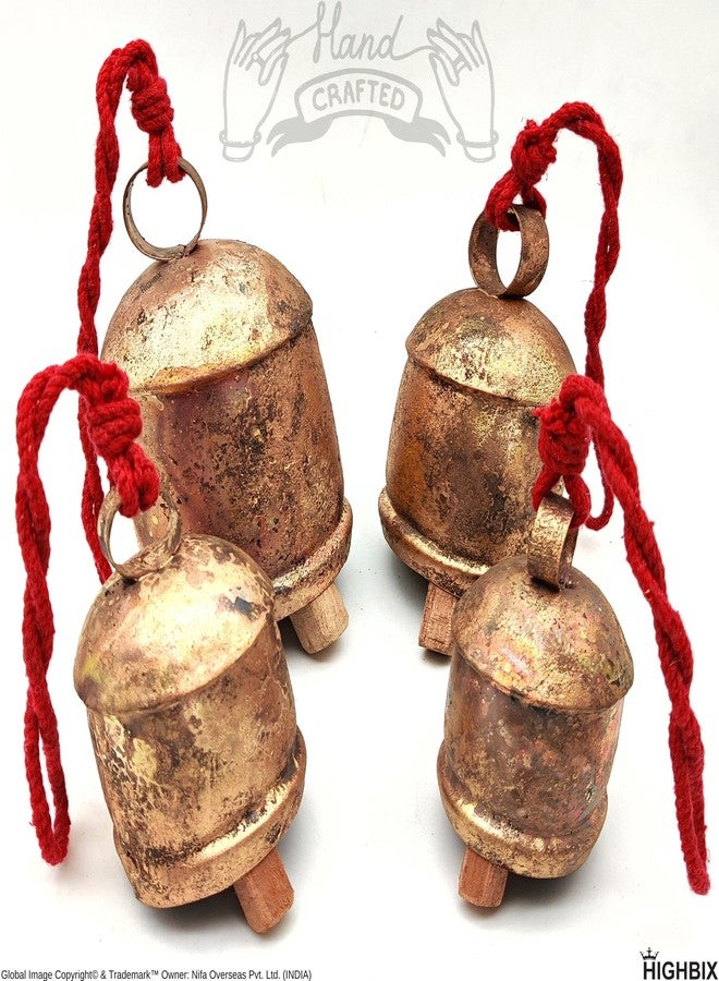 HIGHBIX Shabby Chic Country Rustic Harmony Cow Bells Vintage Handmade Rustic Lucky Christmas Tree Hanging Ornaments and Farmhouse Decor (4) - Image 4