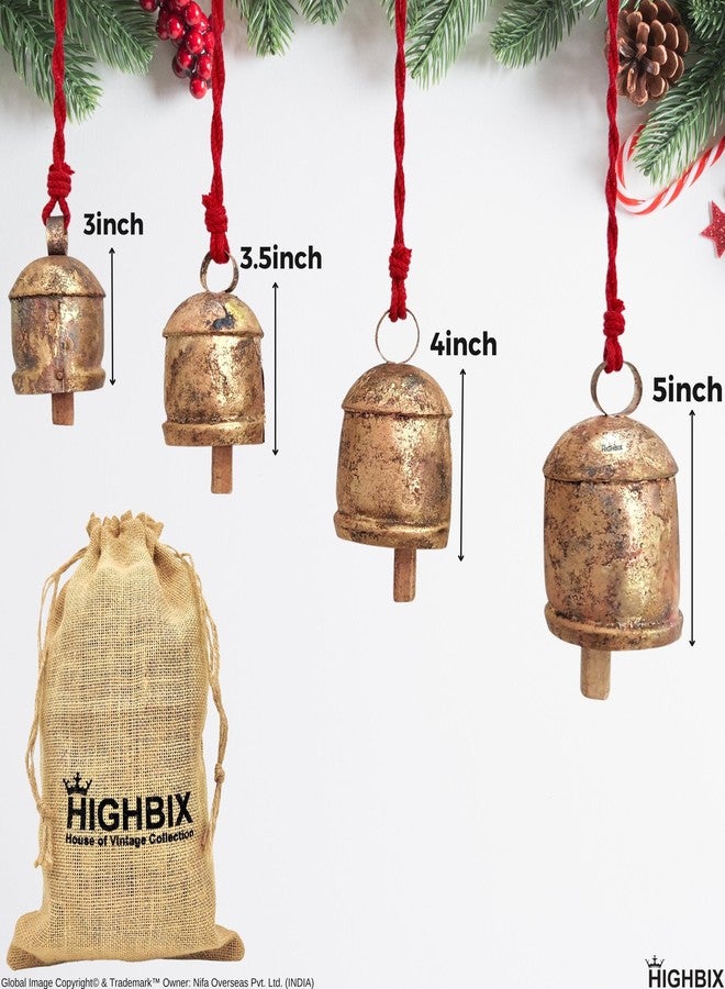 HIGHBIX Shabby Chic Country Rustic Harmony Cow Bells Vintage Handmade Rustic Lucky Christmas Tree Hanging Ornaments and Farmhouse Decor (4) - Image 2