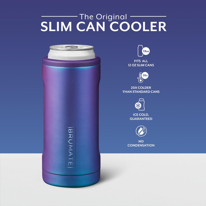 BrÃ¼Mate Brmate Hopsulator Slim يمكن أن يعزز البرودة لعلب نحيف 12 أوقية | نحيل يمكن أن يعزز حامل مشروب من الفولاذ المقاوم للصدأ لصودا البيرة الصلبة ومشروبات الطاقة (هالة داكنة) - Image 2