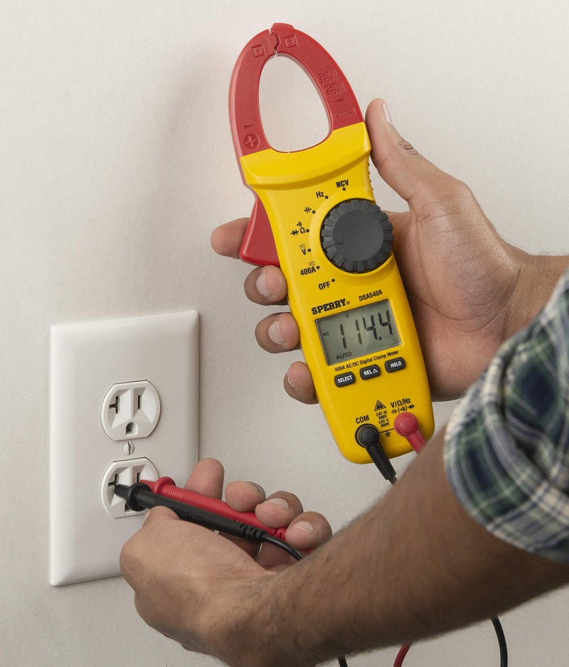 Sperry Instruments DSA540A 6 Function Digital Snap-Around Clamp Meter, Clamp-On AC / DC Voltage, 400 AMP Meter, AC / DC Current Reading, Reads Panel & Outlet Voltage, Includes Carrying Case, Black & Yellow - Image 5