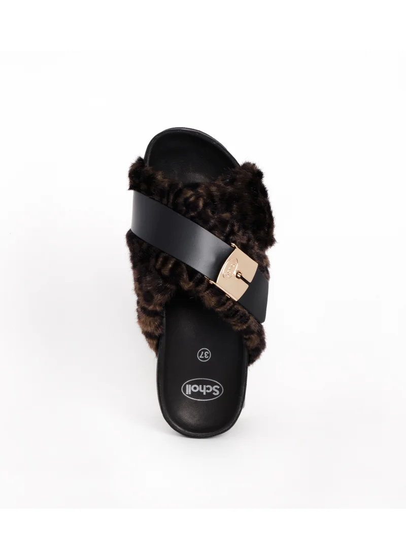 Scholl SLIPPER BROWN AMBER PRINTED