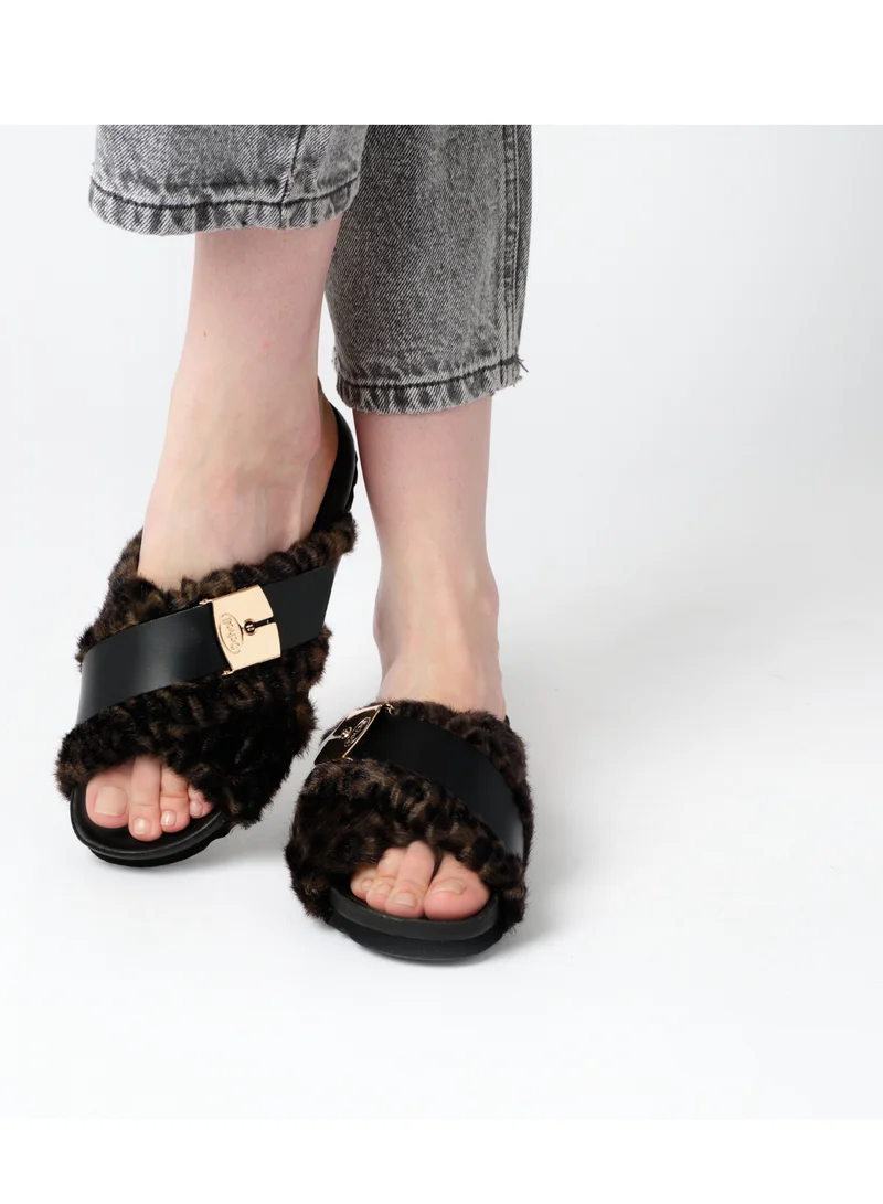 Scholl SLIPPER BROWN AMBER PRINTED