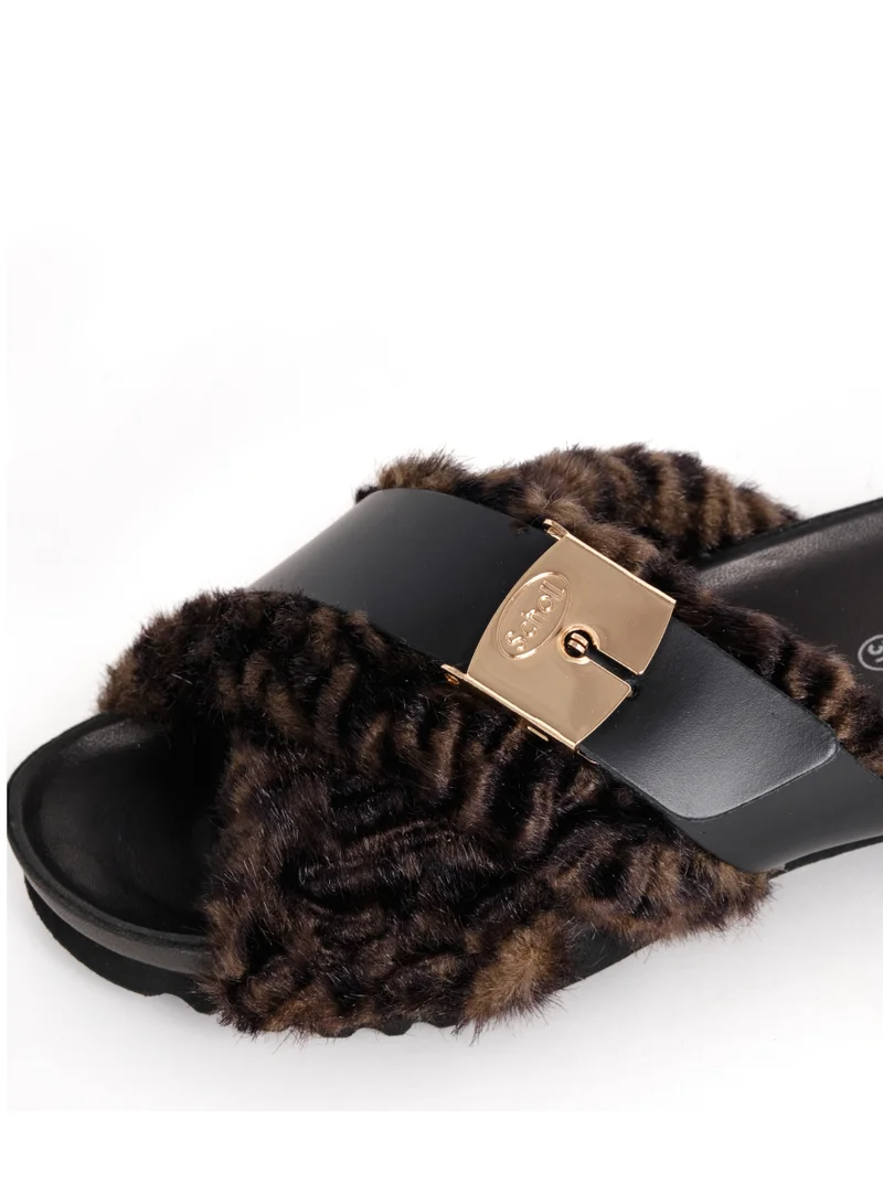 Scholl SLIPPER BROWN AMBER PRINTED