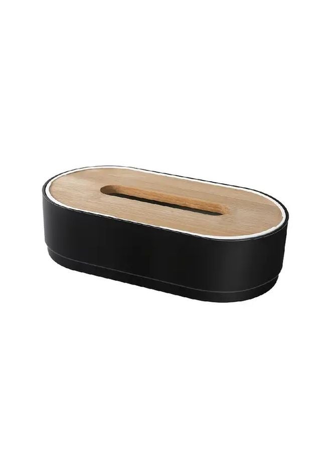 2025 New Black Wooden Tissue Box Holder Rectangular Napkin Dispenser For Bathroom Home Decor - Image 1