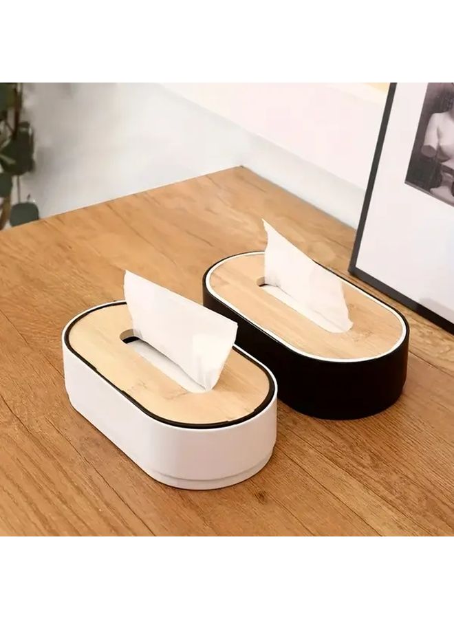 2025 New Black Wooden Tissue Box Holder Rectangular Napkin Dispenser For Bathroom Home Decor - Image 2