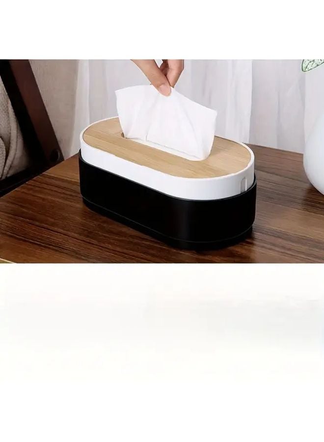 2025 New Black Wooden Tissue Box Holder Rectangular Napkin Dispenser For Bathroom Home Decor - Image 4