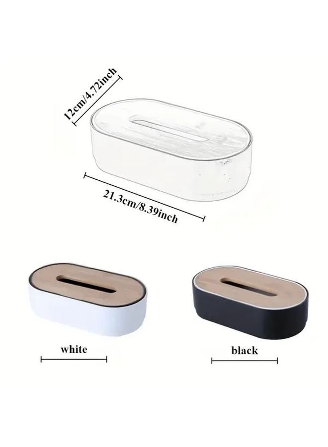 2025 New Black Wooden Tissue Box Holder Rectangular Napkin Dispenser For Bathroom Home Decor - Image 5