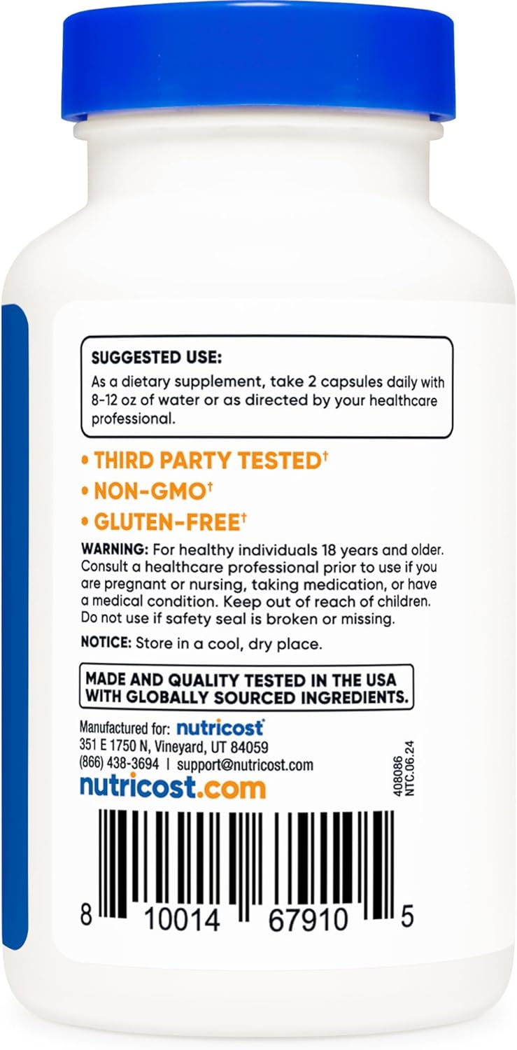 Nutricost Alpha GPC 600mg 120 Vegetarian Capsules  NonGMO and Gluten Free 300mg Per Capsule - Image 4