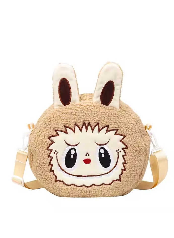 Generic Kawaii Labubu Plush Crossbody Bag – Cute Anime Monster Shoulder Bag for Kids, Large Capacity Cartoon Character Purse, Soft Plush Travel Bag for Boys & Girls, Adjustable Strap, Perfect Gift for Toddlers  - Image 1