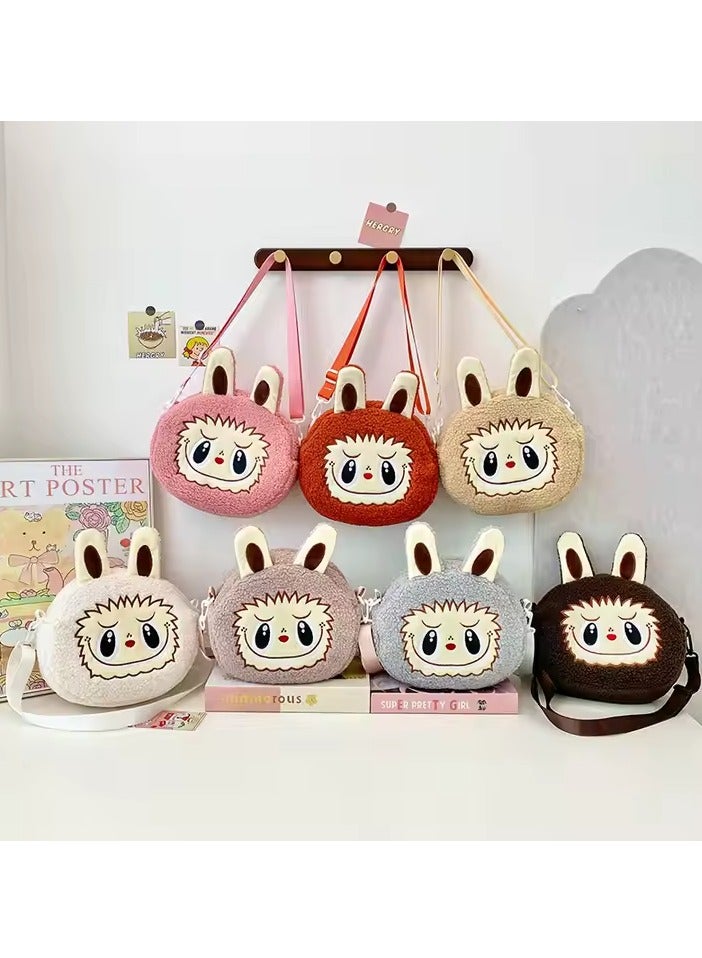Generic Kawaii Labubu Plush Crossbody Bag – Cute Anime Monster Shoulder Bag for Kids, Large Capacity Cartoon Character Purse, Soft Plush Travel Bag for Boys & Girls, Adjustable Strap, Perfect Gift for Toddlers  - Image 4