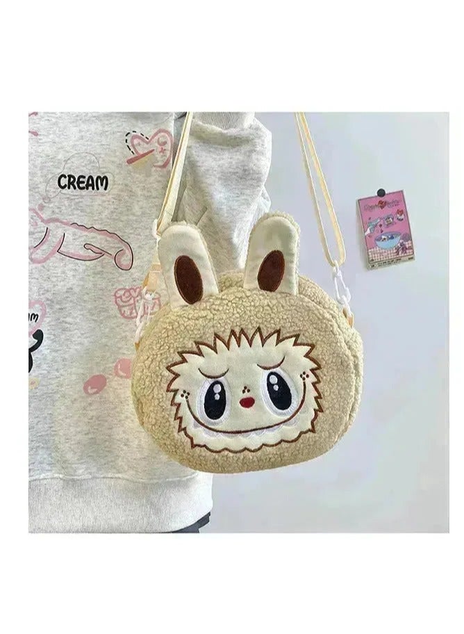 Generic Kawaii Labubu Plush Crossbody Bag – Cute Anime Monster Shoulder Bag for Kids, Large Capacity Cartoon Character Purse, Soft Plush Travel Bag for Boys & Girls, Adjustable Strap, Perfect Gift for Toddlers  - Image 2