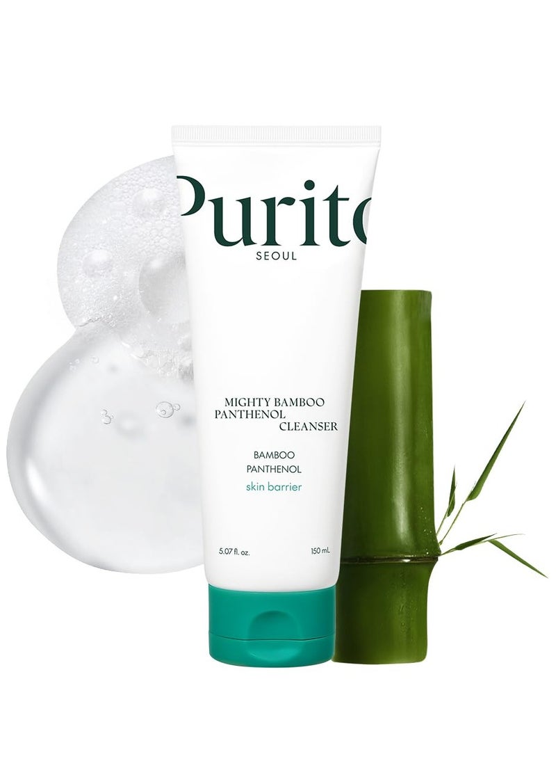 PURITO Mighty Bamboo Panthenol Cleanser, Gentle Face Wash for Moisturizing, Makeup Remover, for Sensitive Skin, Vegan & Cruelty-Free Face Cleanser 150ml - Image 1