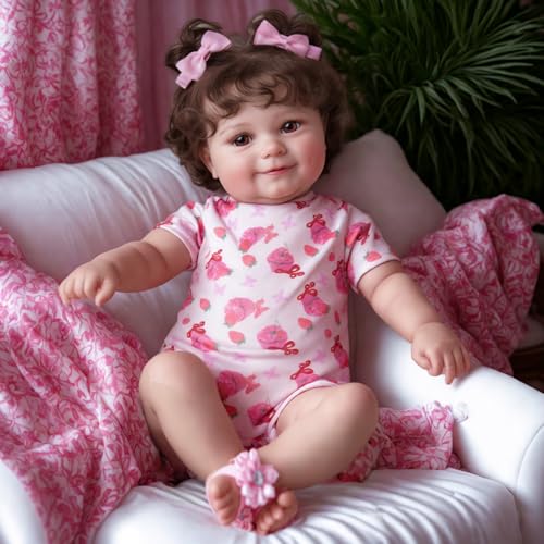 JIZHI Lifelike Reborn Baby Dolls 20InchReal Baby Feeling RealisticNewborn Baby Doll Adorable Smiling Real Life Baby Dolls with Gift Box for Kids Age 3 - Image 5