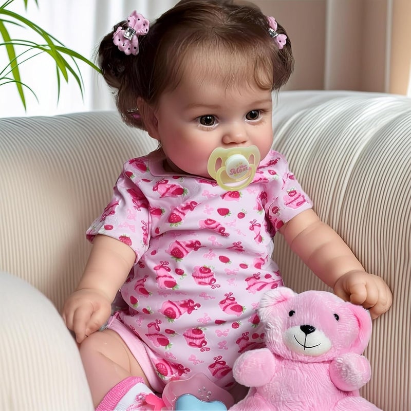 JIZHI Lifelike Reborn Baby Dolls 20InchReal Baby Feeling RealisticNewborn Baby Doll Adorable Smiling Real Life Baby Dolls with Gift Box for Kids Age 3 - Image 4