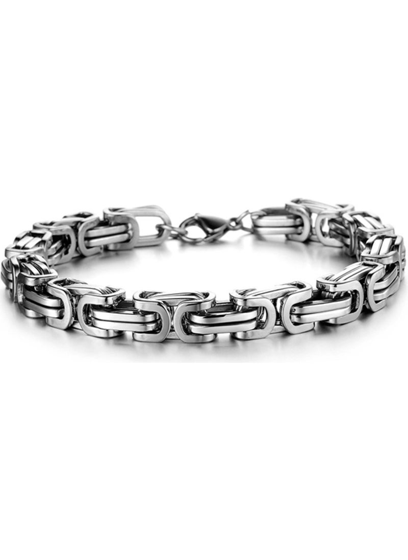 Takı Dükkanı 6mm King Model Men's Steel Bracelet Gift for Men scb29  - Image 4