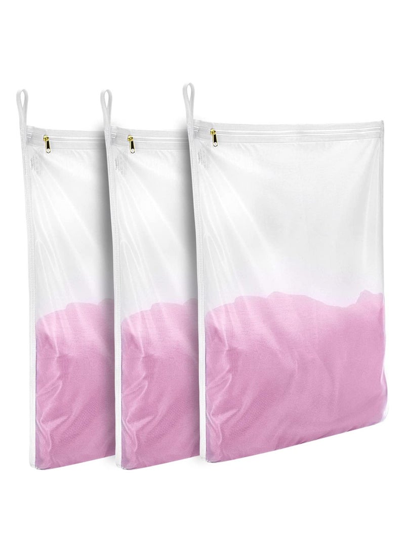 Y&D 3 Pcs Delicates Laundry Bags Fine Mesh Wash Bag Travel Storage Organize Clothing Washing for Lingerie Underwear Bra Silk Socks with Hanging Loop  - Image 1