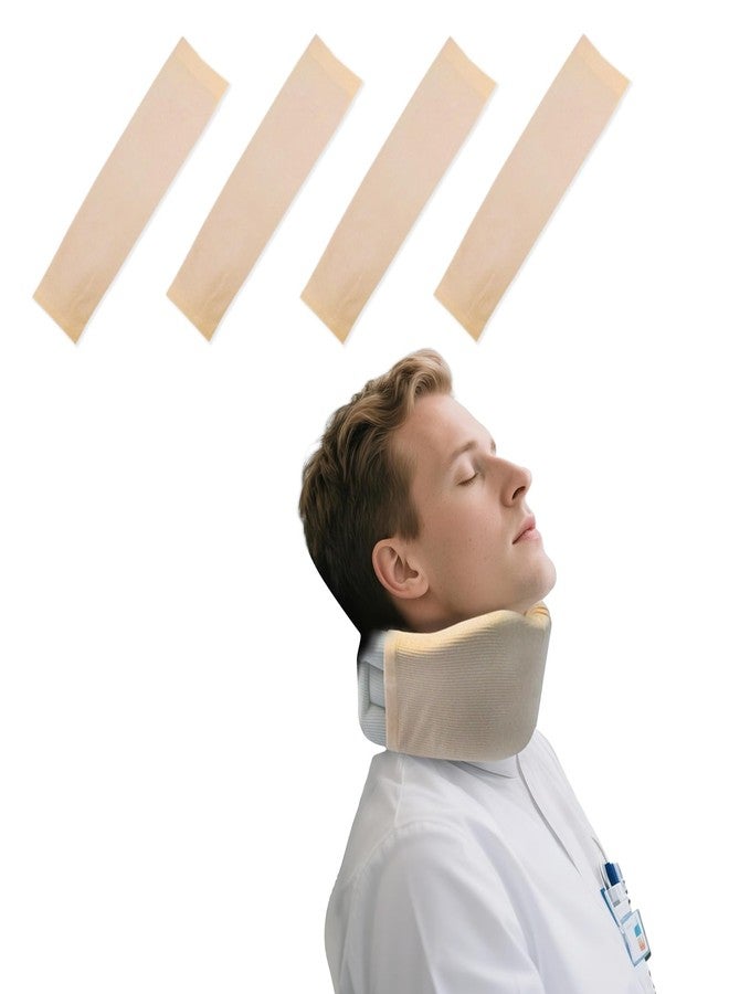 4 Piece Cervical Support Sleeve, Breathable Dustproof Cervical Support Sleeve, Elastic Soft Neck Brace Covers - For Men and Women, Suitable for Sleep Work Daily Use (Skin) - Image 1