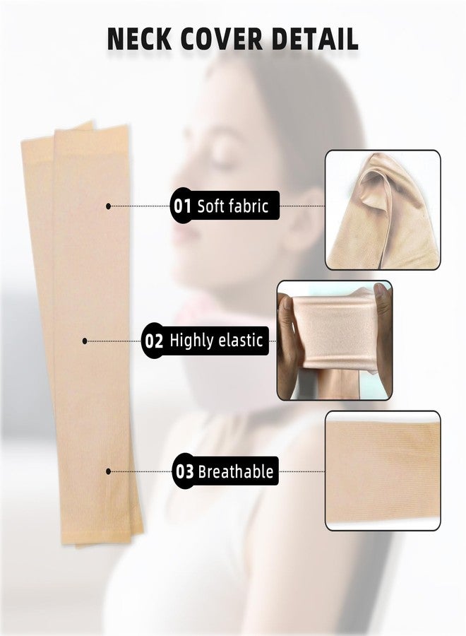 4 Piece Cervical Support Sleeve, Breathable Dustproof Cervical Support Sleeve, Elastic Soft Neck Brace Covers - For Men and Women, Suitable for Sleep Work Daily Use (Skin) - Image 3