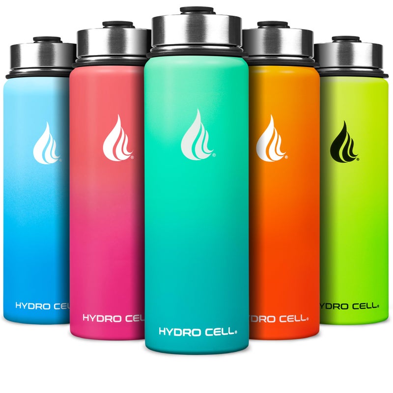 HYDRO CELL Stainless Steel Insulated Water Bottle with Straw - For Cold & Hot Drinks - Metal Vacuum Flask with Screw Cap and Modern Leakproof Sport Thermos for Adults (Mint/Green 24oz) - Image 1