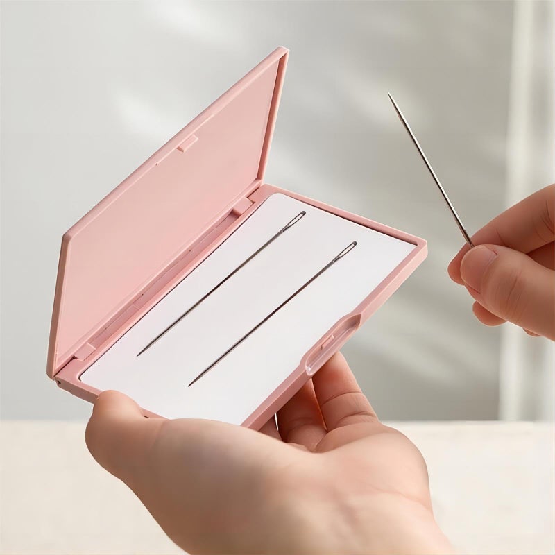 MovFlax Magnetic Needle Case Needle Holder, Portable Embroidery Pin Storage Box, Magnetic Sewing Needle Minder, Cross Stitch Knitting Pin Organizer Container Tool (Pink) ï»¿ - Image 4