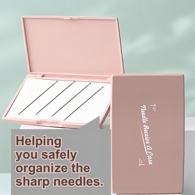 MovFlax Magnetic Needle Case Needle Holder, Portable Embroidery Pin Storage Box, Magnetic Sewing Needle Minder, Cross Stitch Knitting Pin Organizer Container Tool (Pink) ï»¿ - Image 3