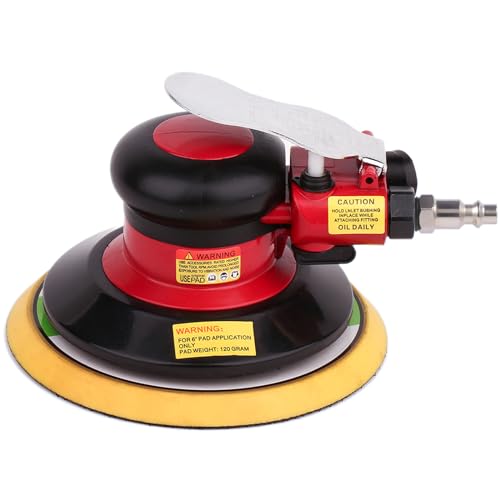 Gedu Professional Air Random Orbital Palm Sander, Dual Action Pneumatic Sander, Low Vibration, Heavy Duty … (6 inch) - Image 1