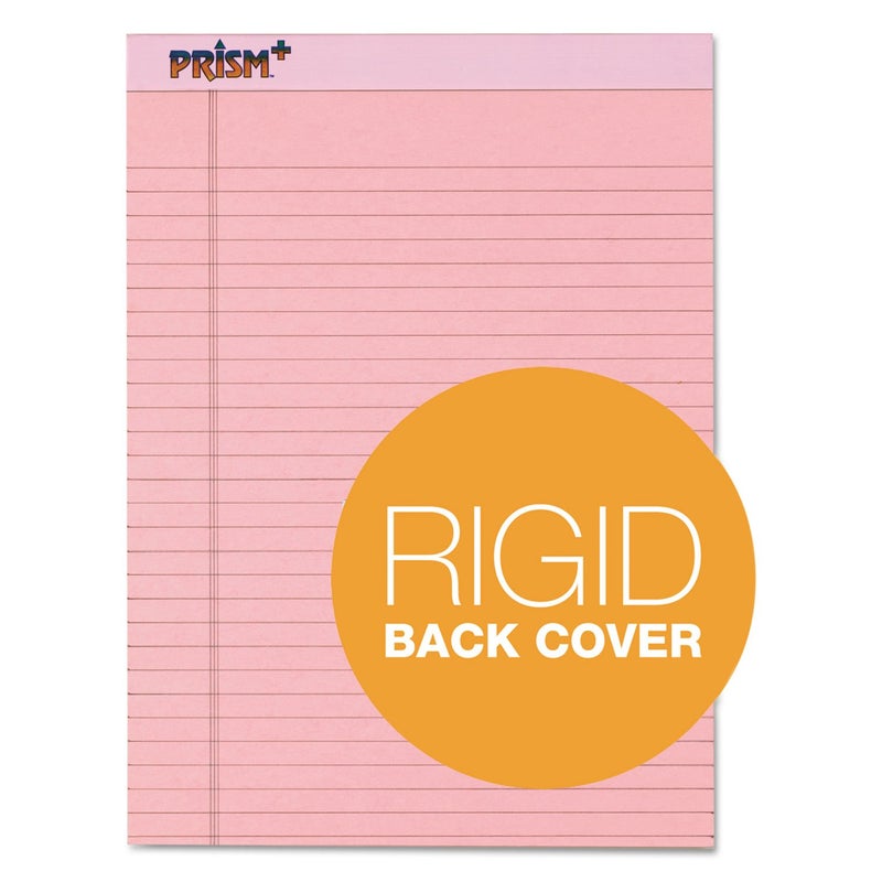Tops Prism Writing Pads, 8-1/2" x 11-3/4", Legal Rule, Pink, Perforated, 50 Sheets, 12 Pack (63150) - Image 3