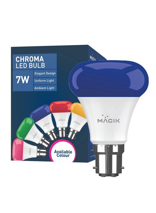 MAGIK Chroma LED Lamp 7W (Blue) B22 bulb | Energy Efficient | Non Dimmable | Upto 4KV Surge Protection - Image 2
