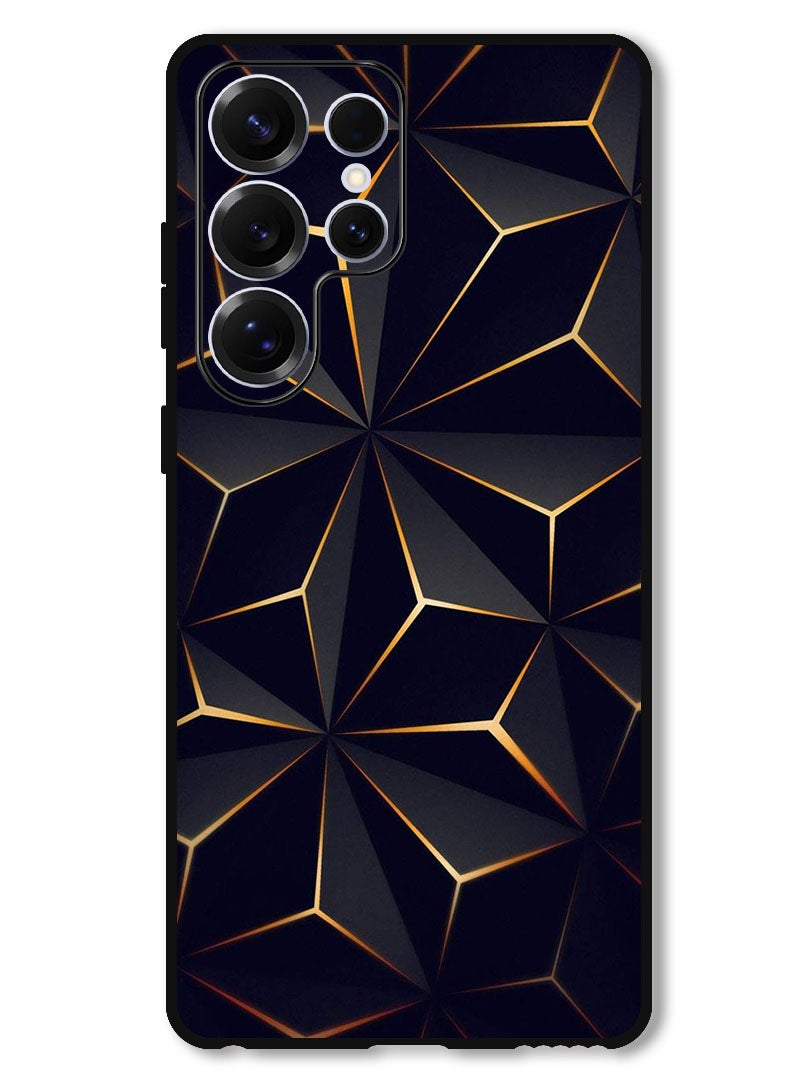 Theodor غطاء واقي مضاد للخدش ومقاوم للصدمات لهاتف سامسونج جالاكسي S25 ألترا بتصميم أسود ذهبي - Image 1