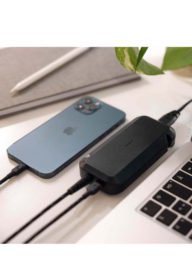 UNISYNK USB-C Laptop Charger 100W Black - Fast Charge for All Devices, Dual Port (100W + 20W), Reinforced Cable, - Image 2