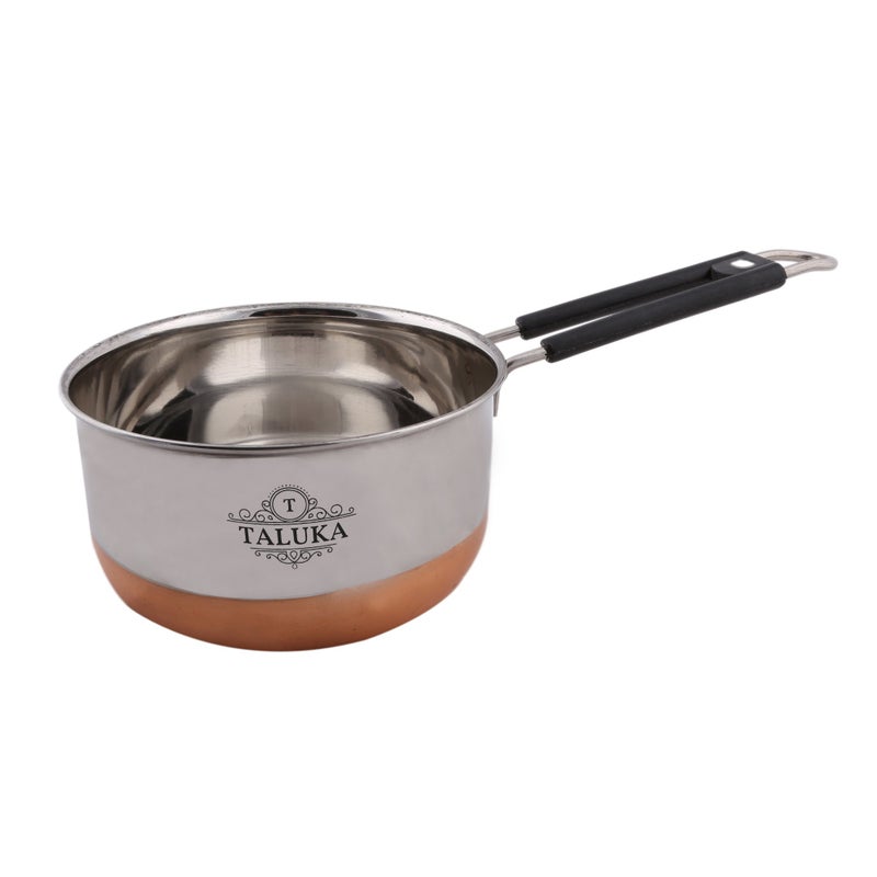 Taluka (7" x 3.12" Inches) Stainless Steel Copper Bottom Saucepan for Cooking Purpose Capacity 1.5 Litre - Image 1